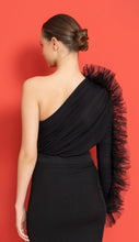 Load image into Gallery viewer, BLACK RUFFLE TRIM ONE SHOULDER TOP
